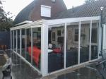 Tuinkamer, Aluminium 6 delige schuifpui, Aluminium zijwand met gelaagd veiligheidsglas, Middelrode  