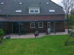 Veranda, Terrasoverkapping, Profiline,16m breed x 4m diep klassieke gootsierlijst, structuur grijze terrasoverkapping, Esch